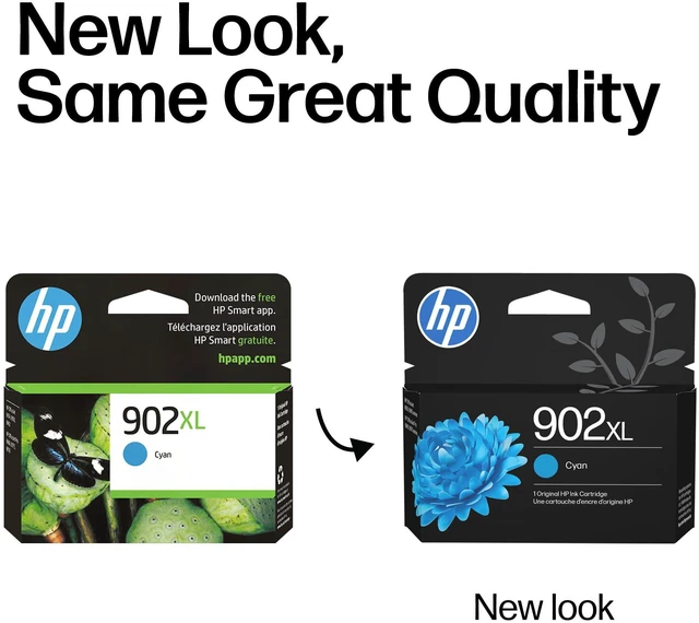 Alt view image 3 of 7 - 902XL Cyan High-Yield Ink Cartridge | Works with OfficeJet 6950, 6960, Pro 6960, 6970 Series | T6L86AN
