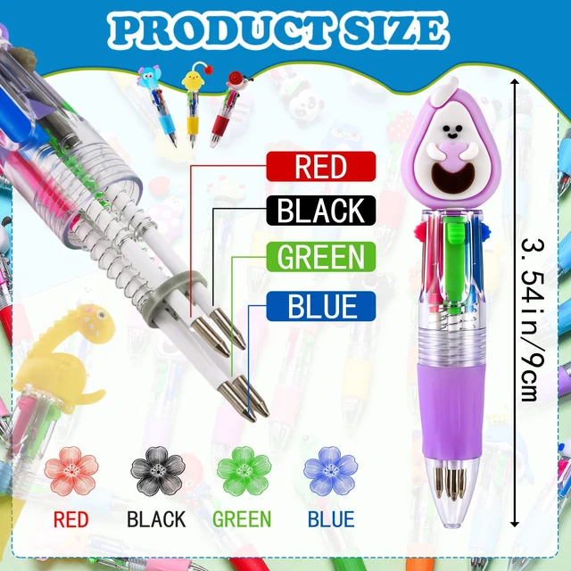 Alt view image 3 of 7 - 60Pcs Mini Multicolor Pens in One 4-in-1, Cute Pens Bulk for Party Favors, Back To School Gifts Delightful Ballpoint Pen Classroom Prizes