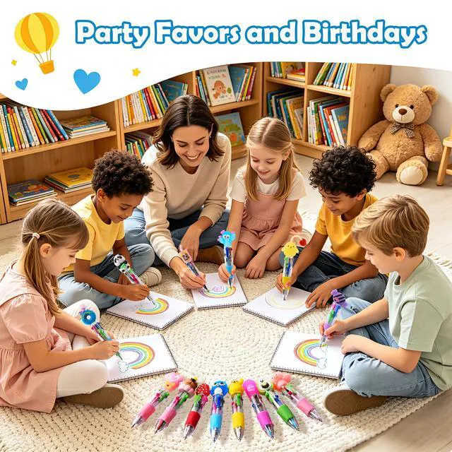 Alt view image 7 of 7 - 60Pcs Mini Multicolor Pens in One 4-in-1, Cute Pens Bulk for Party Favors, Back To School Gifts Delightful Ballpoint Pen Classroom Prizes
