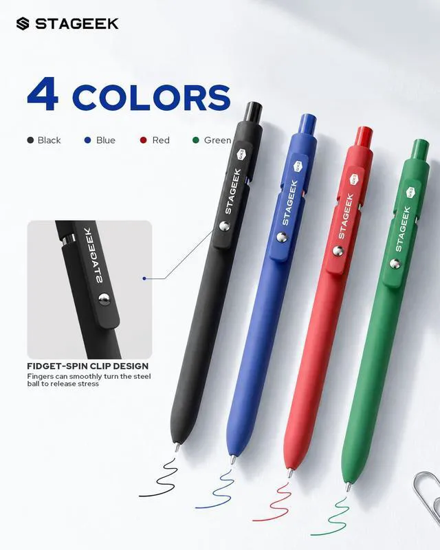 Alt view image 2 of 7 - GX3 Colorful & Multi Colored Gel Pens, 8 Pcs with 4 Refills Quick Dry Colored Pens, 0.7mm Fine Point, Retractable, for Journaling & Note Taking, School Supplies, Gifts for Women & Men
