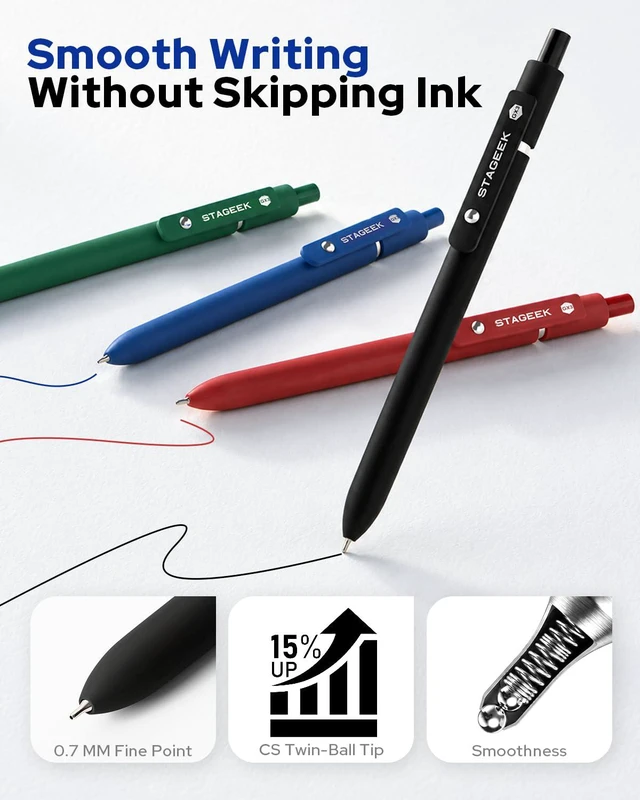 Alt view image 3 of 7 - GX3 Colorful & Multi Colored Gel Pens, 8 Pcs with 4 Refills Quick Dry Colored Pens, 0.7mm Fine Point, Retractable, for Journaling & Note Taking, School Supplies, Gifts for Women & Men