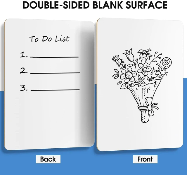 Alt view image 2 of 7 - Double Sided Dry Erase Board, 9'' x 12'' Small White Board, 24 Pack Reusable Double Sided Surface, Easy to Write and Erase, Portable Small Learning Board, Includes 24 Markers and 24 Erasers