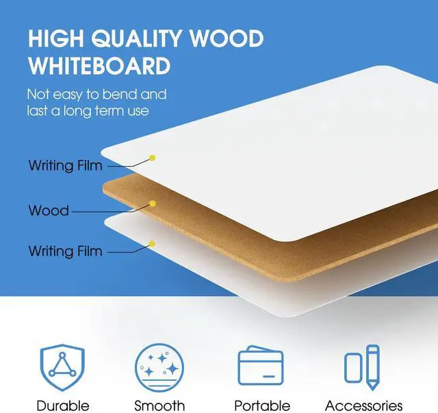Alt view image 4 of 7 - Double Sided Dry Erase Board, 9'' x 12'' Small White Board, 24 Pack Reusable Double Sided Surface, Easy to Write and Erase, Portable Small Learning Board, Includes 24 Markers and 24 Erasers
