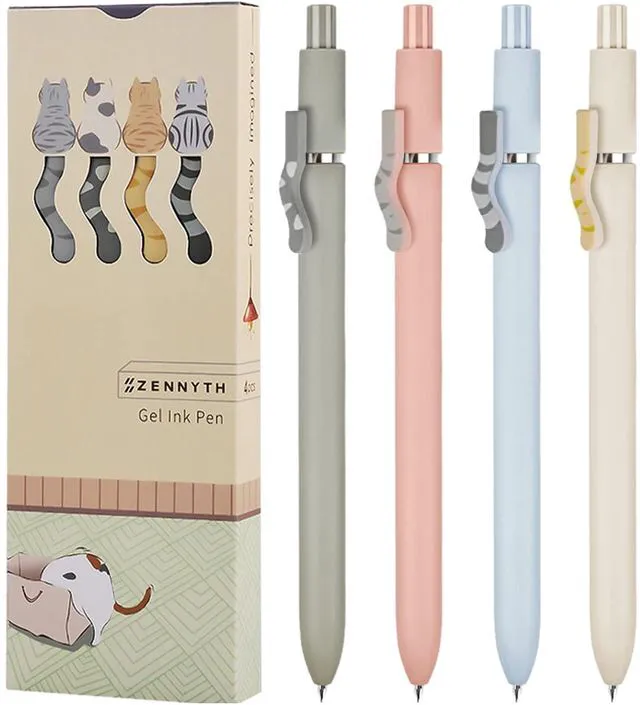 Alt view image 2 of 7 - Cat Pens, 8 Pcs 0.5mm Cute Kawaii Black Ink Fine Point Smooth Writing, High-End Series Cat's Tail Retractable for Journaling Note Taking