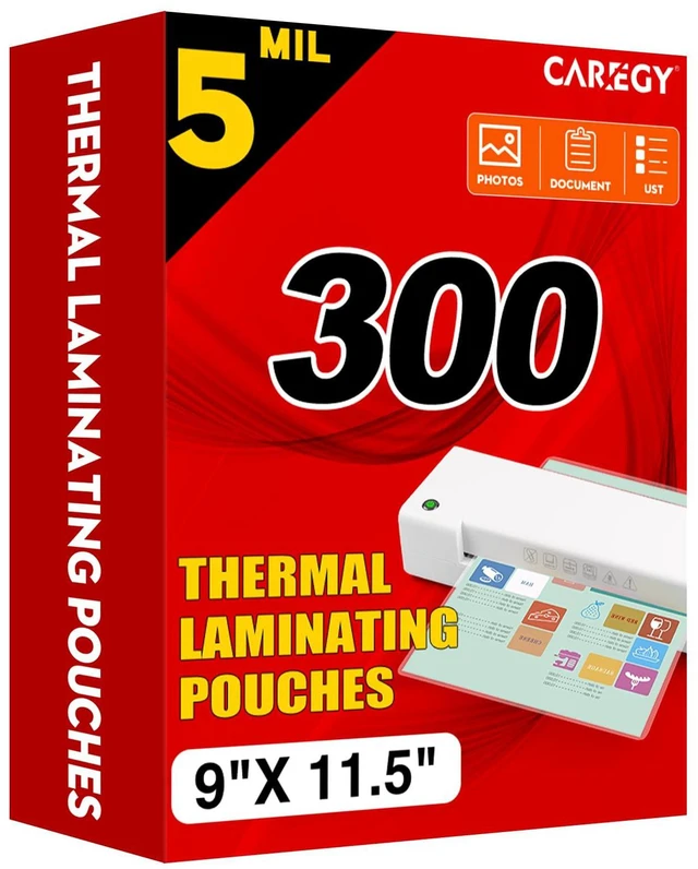 Main image of 300 Pack Laminating Sheets, Holds 8.5 x 11 Inch Sheets,5 Mil 9 x 11.5 Inches Thermal Laminating Pouches for Laminator, Clear, Letter Size, Office and School Supplies