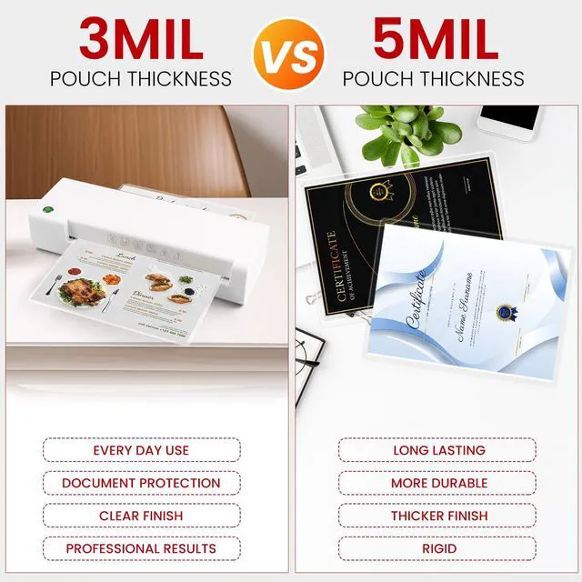 Alt view image 4 of 7 - Thermal Laminating Pouches,150 Pack Laminating Sheets, 5 Mil 9 x 11.5 Inches Lamination Sheet Paper for Laminator, Round Corner Letter Size, Office and School Supplies