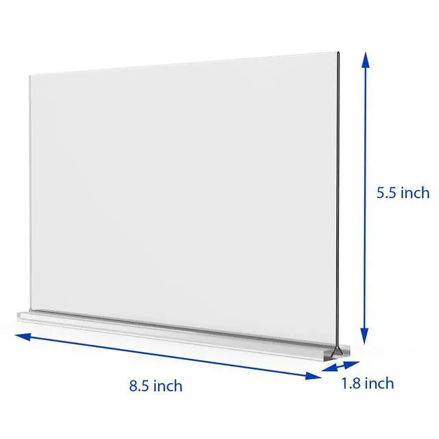 Alt view image 2 of 6 - Acrylic Sign Holder 8.5x5.5 Inch 3 Pack Horizontal T Shape Double-Sided Desktop Display Holder. (Optional 8.5x11 8.5x5.5 5x7 Horizontal and Vertical)