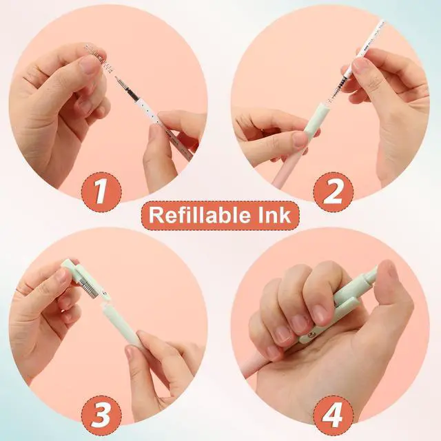 Alt view image 5 of 6 - 10pcs Gel Pens Black Ink Medium Point 0.7mm Pens Smooth Writing High-End Series Cute Pens for Journaling Note Taking, Office School Supplies Gifts for Women and Men