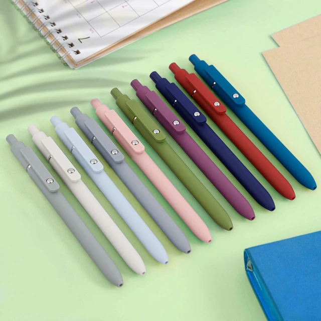 Alt view image 2 of 6 - Gel Pens 10pcs 0.5mm Quick Dry Black Ink Fine Point Pens Smooth Writing Gel Ink Pens, Morandi Colors, High-End Series, Office School Supplies