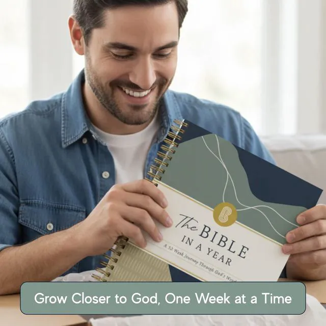 Alt view image 2 of 7 - Official in a Year, 52 Week Bible Study Guide (Mountains) 52-Week Guided Reading Plan, Daily Devotional & Bible Study Journal for Adults & Teens, Wide Margins for Notes, 8.5x11