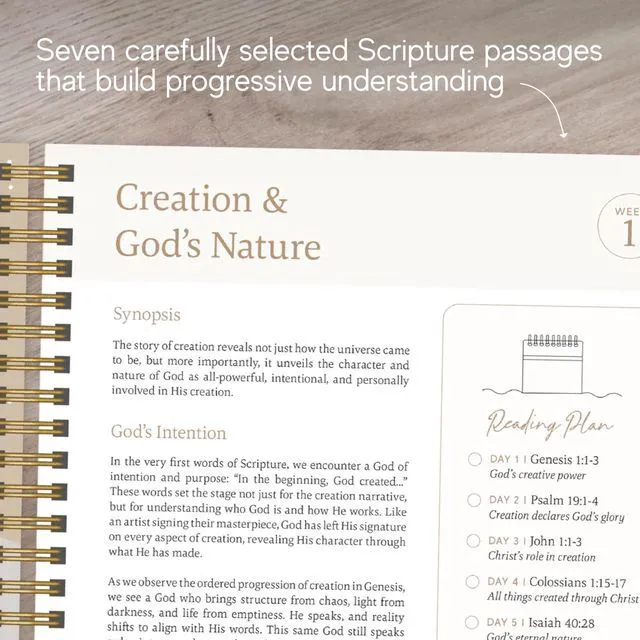 Alt view image 5 of 7 - Official in a Year, 52 Week Bible Study Guide (Mountains) 52-Week Guided Reading Plan, Daily Devotional & Bible Study Journal for Adults & Teens, Wide Margins for Notes, 8.5x11