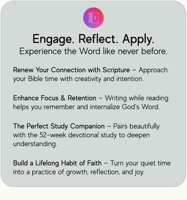 Alt view image 7 of 7 - Official in a Year, 52 Week Bible Study Guide (Mountains) 52-Week Guided Reading Plan, Daily Devotional & Bible Study Journal for Adults & Teens, Wide Margins for Notes, 8.5x11