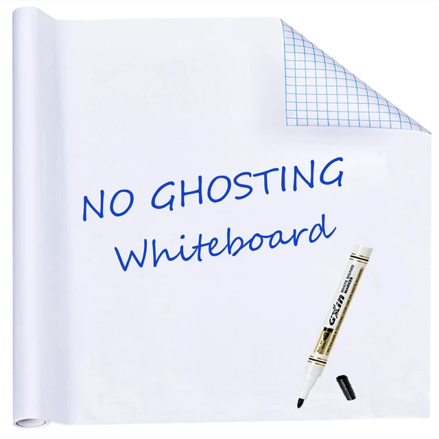 Main image of White Board Dry Erase, 24" x 79" Peel and Stick Paper, No Ghosting Transform Any Wall into Dry Erase Surface, Self-Adhesive, Reusable Writing, Easy to Erase, Cut to Size, Includes Marker
