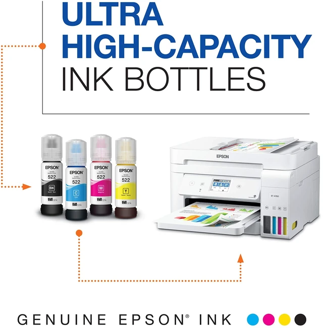 Alt view image 7 of 7 - 522 EcoTank Black Ink, Ultra-High Capacity Bottle (T522120-S), Compatible with EcoTank 2720, 2800, 2803, 2840, 4700, 4800, 4810 (Pack of 2)