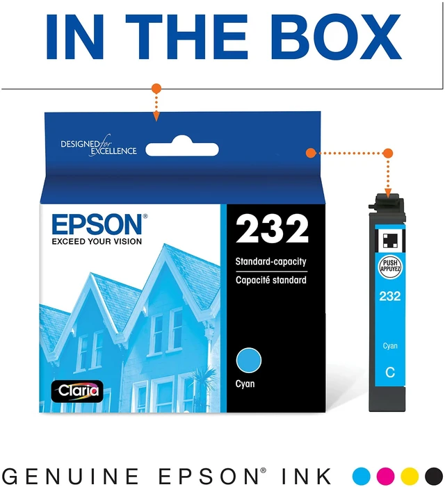 Alt view image 2 of 6 - T232 Cyan Ink Cartridge, Standard Capacity (Pack of 2)