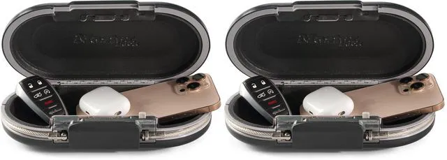 Main image of Portable Small Lock Box,Set Your Own Combination-Lock Portable Safe,Personal Travel Safe,5900D,Gunmetal Grey,(Pack of 2)