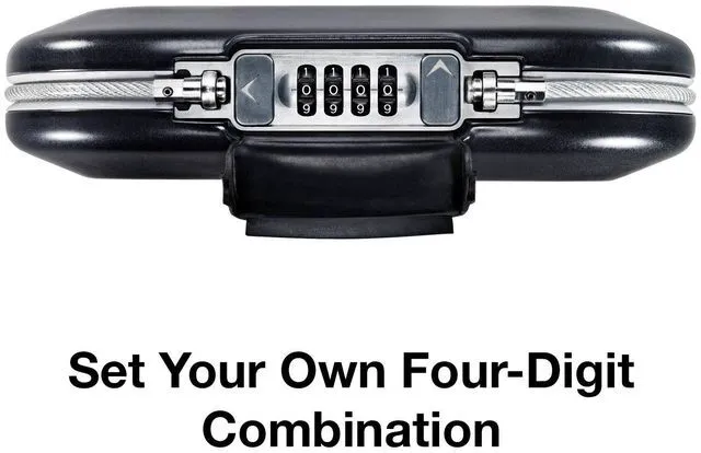 Alt view image 6 of 7 - Portable Small Lock Box,Set Your Own Combination-Lock Portable Safe,Personal Travel Safe,5900D,Gunmetal Grey,(Pack of 2)