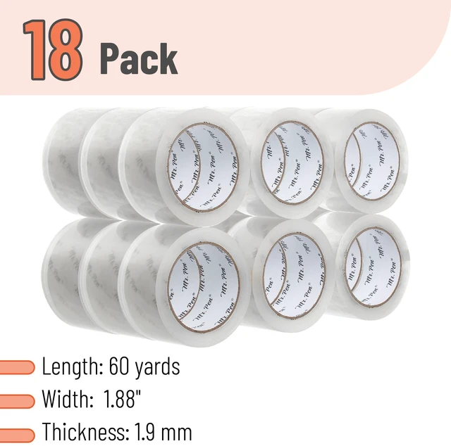 Alt view image 2 of 7 - Packing Tape, 18 Pack, 2 Wide, 60 Yards, Clear Heavy Duty Packing Tape Bulk for Shipping, Packaging, Moving and Storage