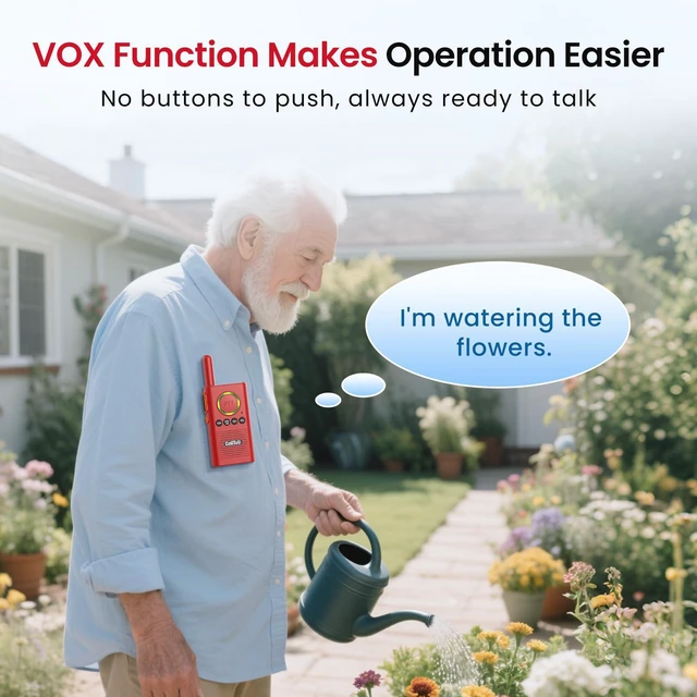Alt view image 6 of 7 - Caregiver Pager Wireless Alert Button Home Wireless Intercom System Easy Use, Red Walkie Talkies for Seniors Long Range Room Intercoms 2 Way Radio for Elderly/Patient/Adults/Home/Office