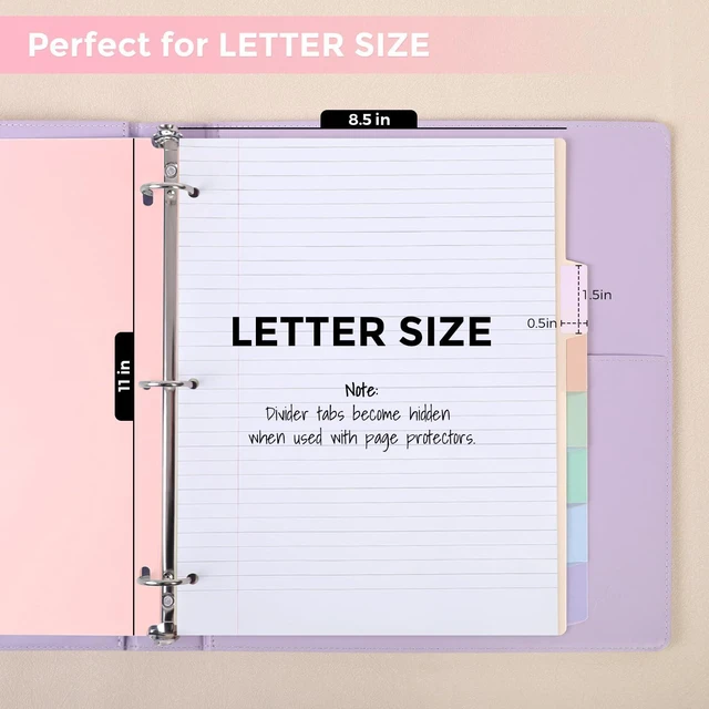 Alt view image 2 of 7 - Durable Plastic 8-Tab Dividers,6sets,Big Tab Dividers for 3 Ring Binder, Write&Erase 3 Ring Binder Dividers with Tabs,with Sticker LabelsPink