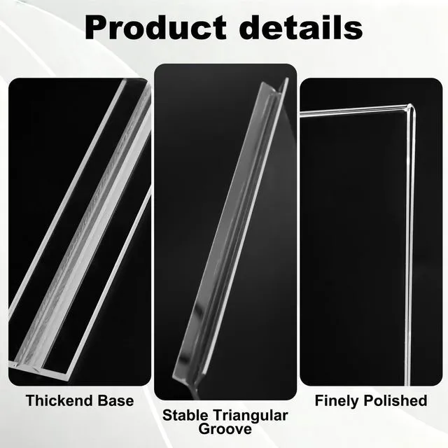 Alt view image 3 of 7 - 12 pack Acrylic Sign Holder 8.5 x 11, Clear Table Display Stand T-Shaped Plastic Menu Holder, Double-Sided Display, Vertical Sign Holder for Restaurant, Office, School, Store, and Home Use