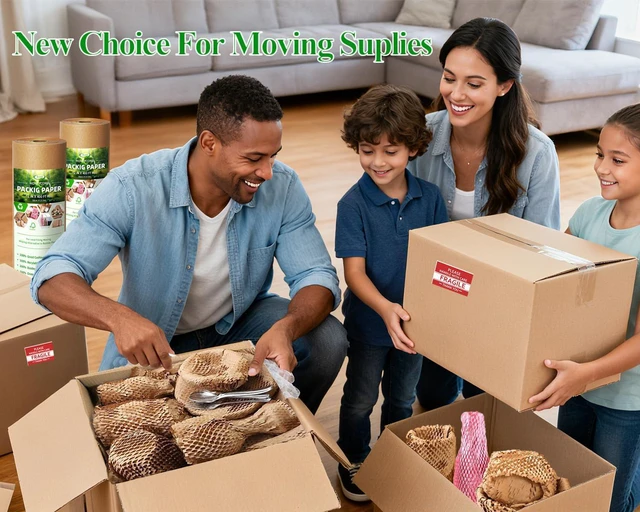 Alt view image 3 of 7 - Honeycomb Packing Paper for Moving, Protective Wrapping Paper 12" x 400ft kraft paper cushions glass, dishes, ceramics and gifts for Small Business & Fragile Items Moving Home Essentials