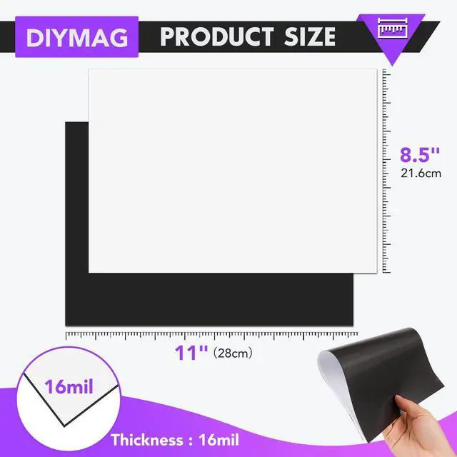 Alt view image 2 of 7 - Printable Magnetic Sheets, Matte 32Pcs 8.5"x11" for Inkjet Printers Flexible Magnetic Paper, Non-Adhesive for DIY Crafts, Photo Wall, Cars, Refrigerator, Classroom and Office Decor