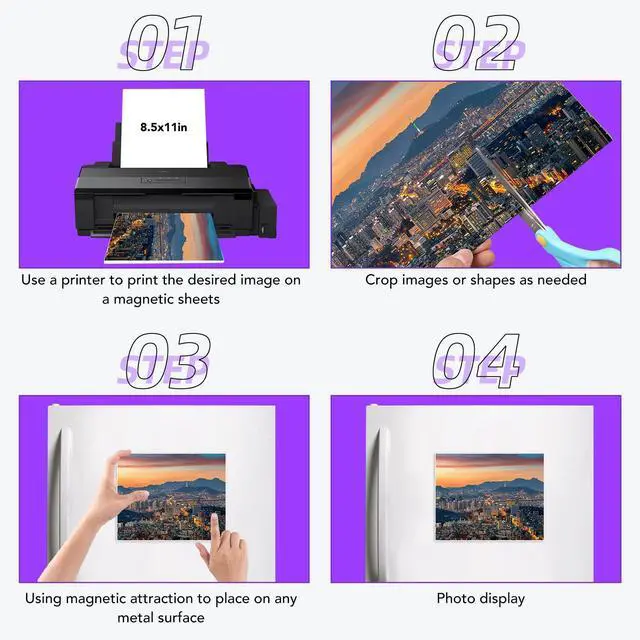 Alt view image 5 of 7 - Printable Magnetic Sheets, Matte 32Pcs 8.5"x11" for Inkjet Printers Flexible Magnetic Paper, Non-Adhesive for DIY Crafts, Photo Wall, Cars, Refrigerator, Classroom and Office Decor
