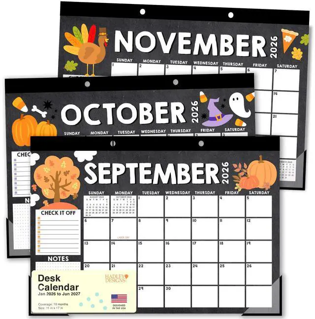 Main image of Large Teacher Desk Calendar 2026-2027 - Desktop Calendar 2026 18-Month Academic Desk Calendars for School, Home & Office, Cute Classroom Must Haves, Back to School Teacher Gifts