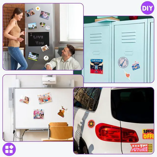 Alt view image 7 of 7 - Printable Magnetic Sheets, Matte 32Pcs 8.5"x11" for Inkjet Printers Flexible Magnetic Paper, Non-Adhesive for DIY Crafts, Photo Wall, Cars, Refrigerator, Classroom and Office Decor