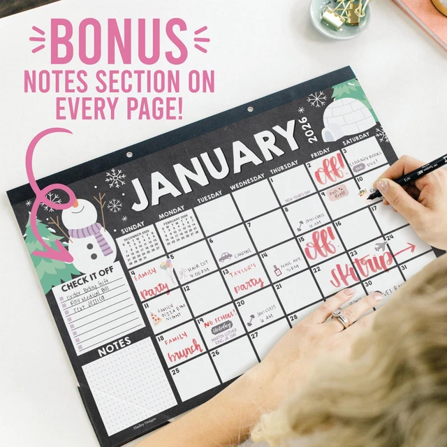 Alt view image 7 of 7 - Large Teacher Desk Calendar 2026-2027 - Desktop Calendar 2026 18-Month Academic Desk Calendars for School, Home & Office, Cute Classroom Must Haves, Back to School Teacher Gifts