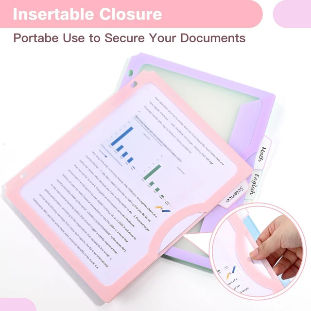 Alt view image 5 of 7 - 30 Counts Dividers for 3 Ring Binder, 5-Tabs Binder Dividers with Pocket for US Letter Size, 5 Pastel Recipe Binder Dividers with 1/5 Cut Tabs for Back to School/Office/Home, Pastel Color (6)