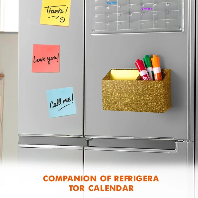 Alt view image 4 of 7 - Magnetic Dry Erase Marker Holder for Whiteboard & Refrigerator Non-slip Acrylic Pen Holder for Classroom, Fridge Magnet, Locker Organizer Accessories, Teacher & School Supplies(Gold)