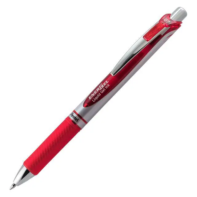 Alt view image 2 of 7 - EnerGel Deluxe RTX Retractable Liquid Gel Pen,(0.7mm),Metal Tip,Red Ink,(BL77BP2B),2 Count (Pack of 2)