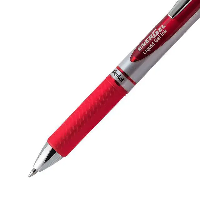Alt view image 4 of 7 - EnerGel Deluxe RTX Retractable Liquid Gel Pen,(0.7mm),Metal Tip,Red Ink,(BL77BP2B),2 Count (Pack of 2)
