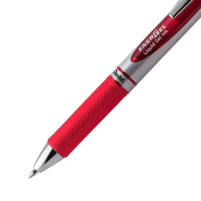 Alt view image 3 of 7 - EnerGel Deluxe RTX Retractable Liquid Gel Pen,(0.7mm),Metal Tip,Red Ink,(BL77BP2B),2 Count (Pack of 2)