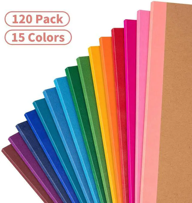 Alt view image 3 of 7 - 120Pack Lined Notebook Journals Bulk, A5 College Ruled Composition Notebook 8.3x 5.5 Kraft Cover with Rainbow Spines, 15 Colors 30 Sheets/60 Pages, for School Office Travel(Rainbow-Lined-120 pack)