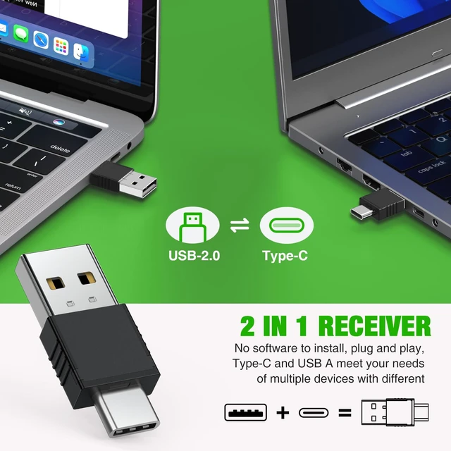 Alt view image 2 of 7 - USB C Rechargeable Presentation Clicker with Green Light, Remote Clicker for Presentations Wireless Presenter Slide Changer PPT Advancer with Volume Control for Laptop Computer