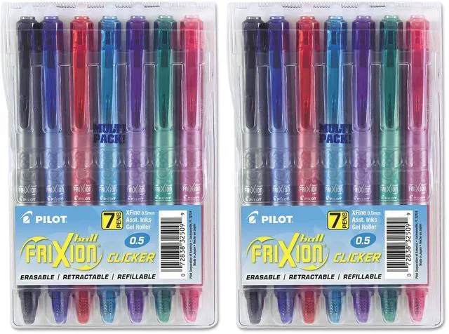 Main image of FriXion Clicker Erasable, Refillable & Retractable Gel Ink Pens Extra Fine Point 0.5mm, Erasable Pens, Multicolor Inks, 14-Pack