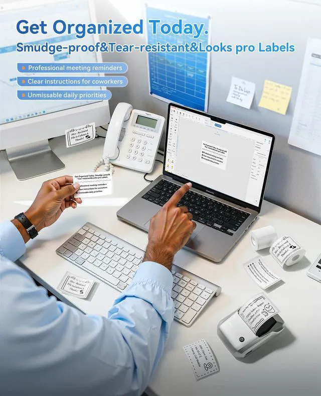 Alt view image 7 of 7 - B1 Label Maker, 2Inch Bluetooth Label Printer for Home, Sliver Label Maker Machine Support Smartphones & PC for Small Business, School, Office, Came with 1 Roll White Label(2x1.2'')