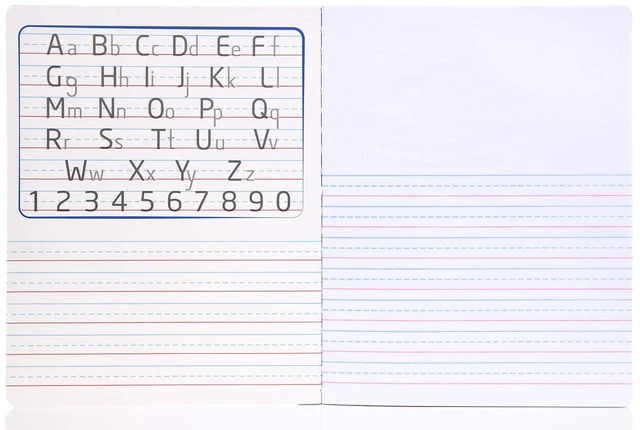 Alt view image 5 of 6 - Primary Composition Notebook, 4 Pack, Blue Cover, 80 Sheets, 7.5in x 9.75in, 1/2 Sheet, Ruled with Drawing Area, Flexible Hardcover Journal, Grades K-2, School & Home Use