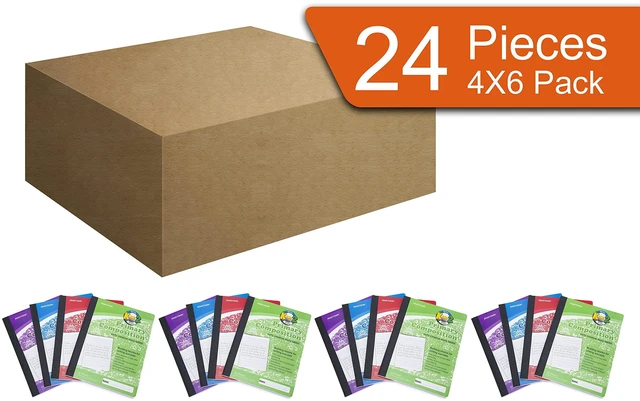Alt view image 3 of 7 - Primary Composition Notebook, 24 units 6-4 Pack, Assorted Colors, 80 Sheets, 7.5in x 9.75in, Full Sheet, Ruled with Drawing Area, Flexible Hardcover Journal, Grades K-2, School & Home Use