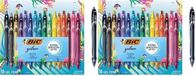 Main image of Gelocity Quick Dry Ocean Themed Gel Pens, Medium Point (0.7mm), 16-Count Gel Pen Set, Colored-Gel Pens for Note Taking and Journaling (Pack of 2)