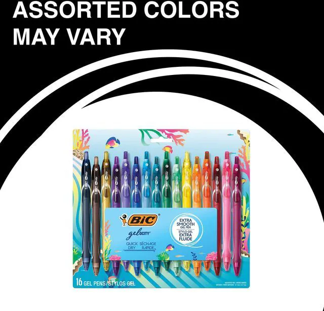 Alt view image 2 of 7 - Gelocity Quick Dry Ocean Themed Gel Pens, Medium Point (0.7mm), 16-Count Gel Pen Set, Colored-Gel Pens for Note Taking and Journaling (Pack of 2)