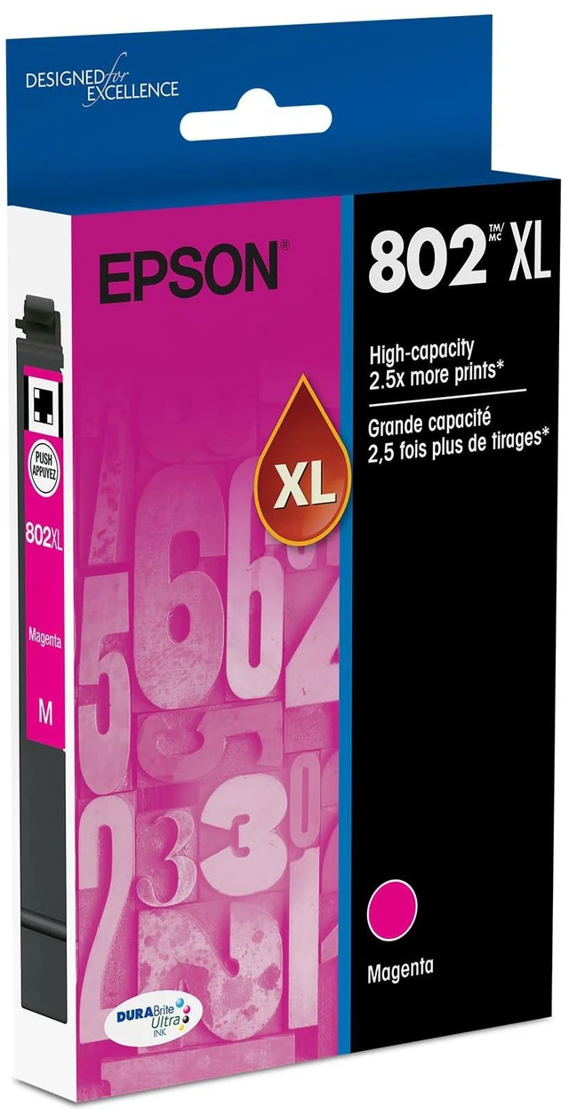 Main image of 802XL Genuine High Capacity Magenta Ink Cartridge T802XL320 Works With WorkForce Pro WF-4720 WF-4730 WF-4734 WF-4740 Inkjet Printers