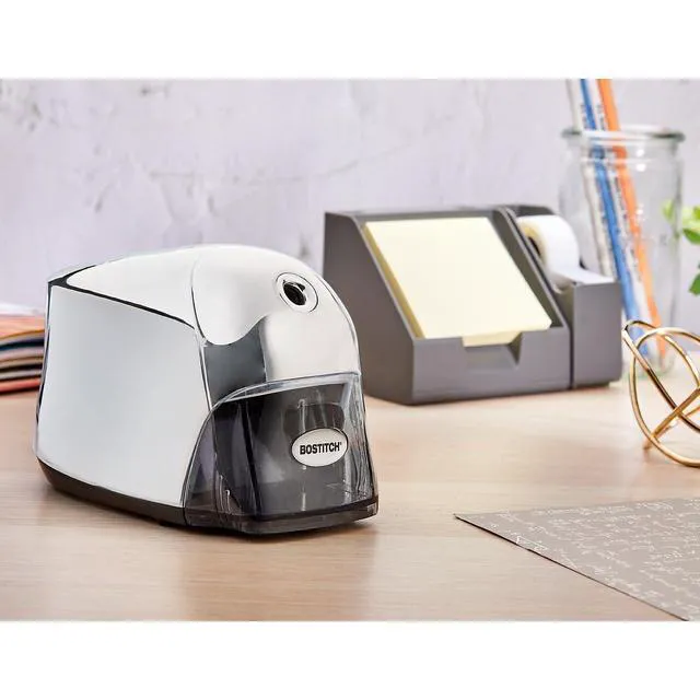 Alt view image 2 of 5 - Office QuietSharp Executive Heavy Duty Electric Pencil Sharpener, Colored-Pencil Compatible, Silver Chrome