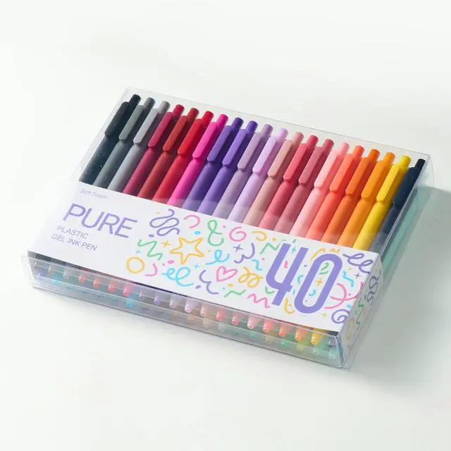 Alt view image 7 of 7 - PURE Colored Gel Pens 0.5mm 40 Pieces Set Comfort Grip Quick Drying Colorful Pens Multi-color Ink Fine Point for Painting Journaling Note Taking