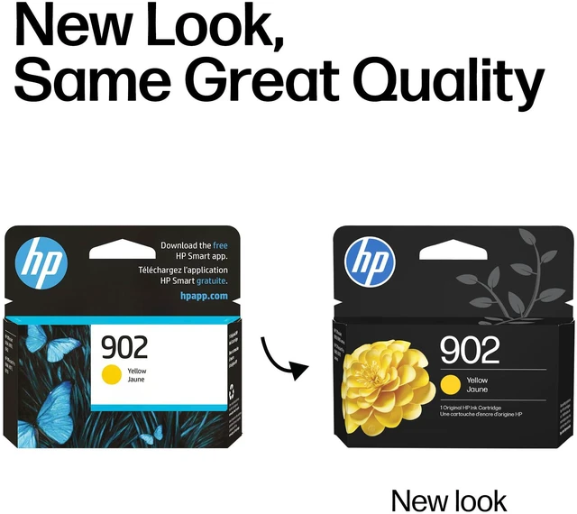 Alt view image 3 of 7 - 902 Yellow Ink Cartridge | Works with OfficeJet 6950, 6960, Pro 6960, 6970 Series | T6L86AN
