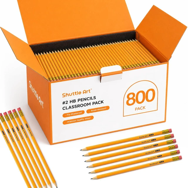 Main image of 800 Pack #2 HB Pencils Pre-Sharpened, Bulk Pencils with Erasers Break-Resistant Yellow Pencils, Bulk Pack Graphite Pencils for Teacher & Students, Back to School Supplies