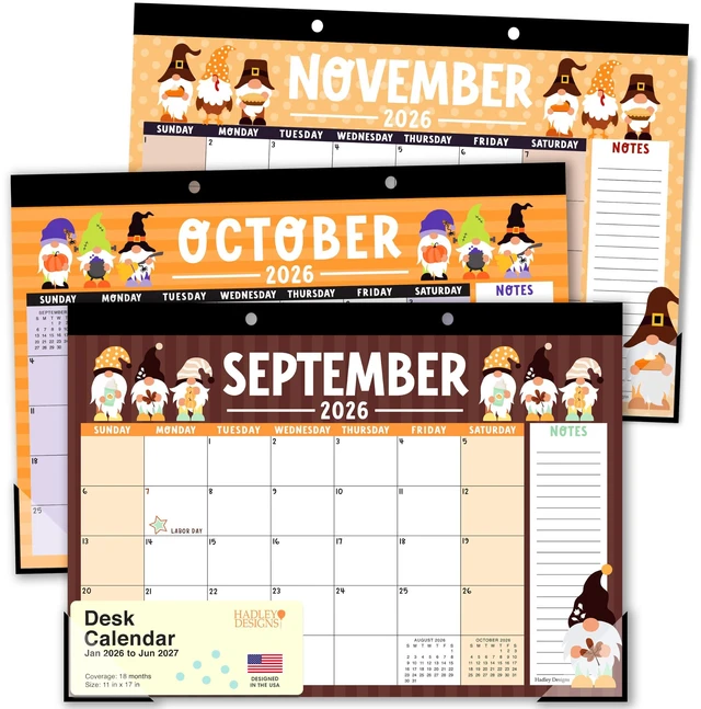 Main image of Large Teacher Desk Calendar 2026-2027 - Desktop Calendar 2026 18-Month Academic Desk Calendars for School, Home & Office, Cute Classroom Must Haves, Back to School Teacher Gifts
